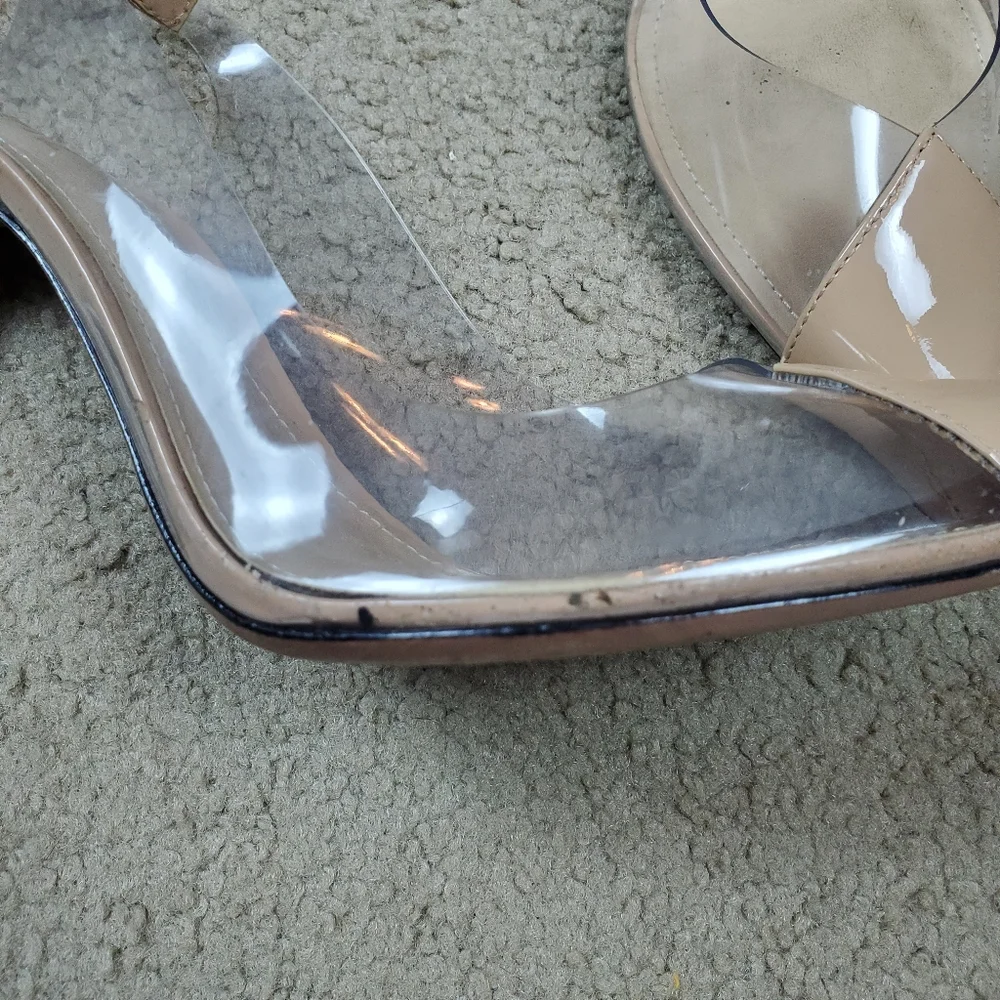 Schutz Eudora Pointed Toe Slingback Patent Leather & Vinyl Pump, 11, Cle…
